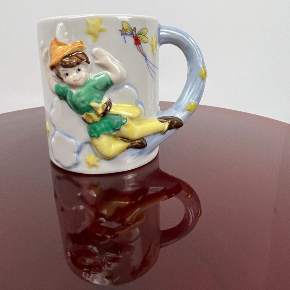 JSNY Peter Pan & Jack Beanstalk Mugs Set 3D Embossed Ceramic Storybook Cups - Picture 3 of 10
